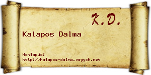 Kalapos Dalma névjegykártya